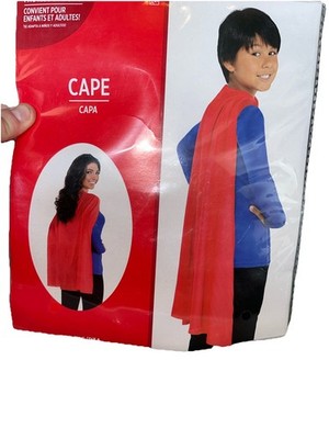 Cape Red Solid Color Fits Kids And Adults 1pcs. Halloween Superhero Cosplay