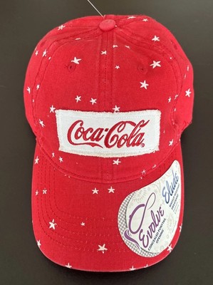 Coca-Cola Coke Cap Elude Evolve Womens Hat Ponytail New Stars Patriotic Red NEW