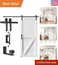 6FT Heavy Duty Sliding Barn Door Hardware Kit（1x Floor Guide&1x Pull Handle S...