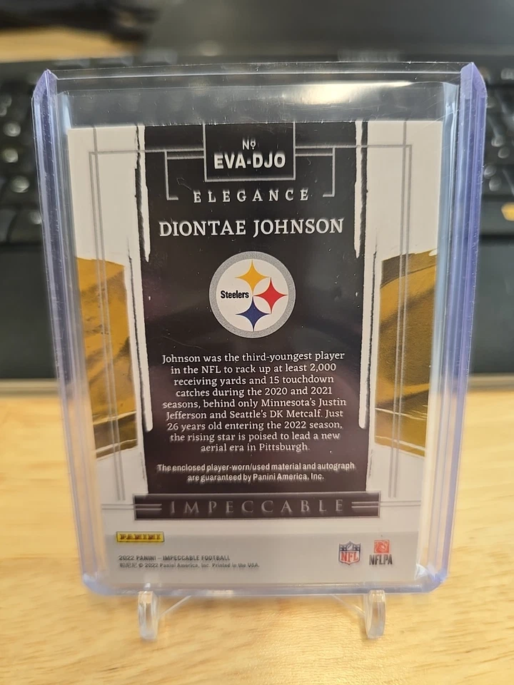 2023 Panini Impeccable Diontae Johnson Patch Auto 4/15 Pittsburgh Steelers - Image 2 of 2