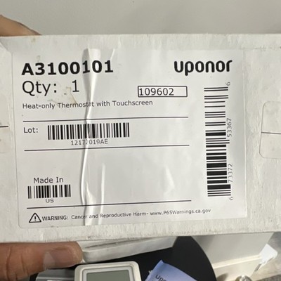 Uponor A3100101 Heat-only Touchscreen Thermostat Wall-Mounted White