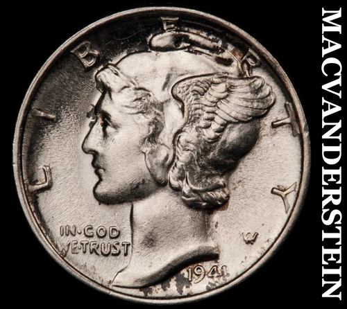 1944 Silver Mercury Dime - FSB - Choice Gem Brilliant Uncirculated++++  #i1583