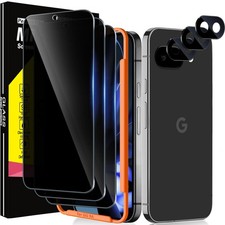 3 Pack Privacy Screen Protector for Google Pixel 9A Tempered Glass with 3 Pac...