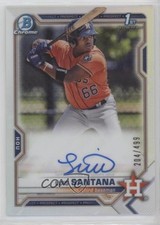 2021 Bowman Chrome Prospects Refractor 204/499 Luis Santana #CPA-LS Auto 0h1v