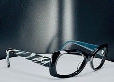 VTG ELIZABETH ARDEN BLACK Womens Glam Oval Full Rim Eyeglasses FRAMES ONLY