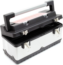 Valigetta Porta Attrezzi Acciaio Inox E Plastica Cassetta Portautensili Con Mani