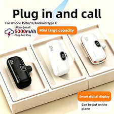 5000mAh Type C Charger Mini Power Bank Battery Pack For iPhone 15 16 17 Android