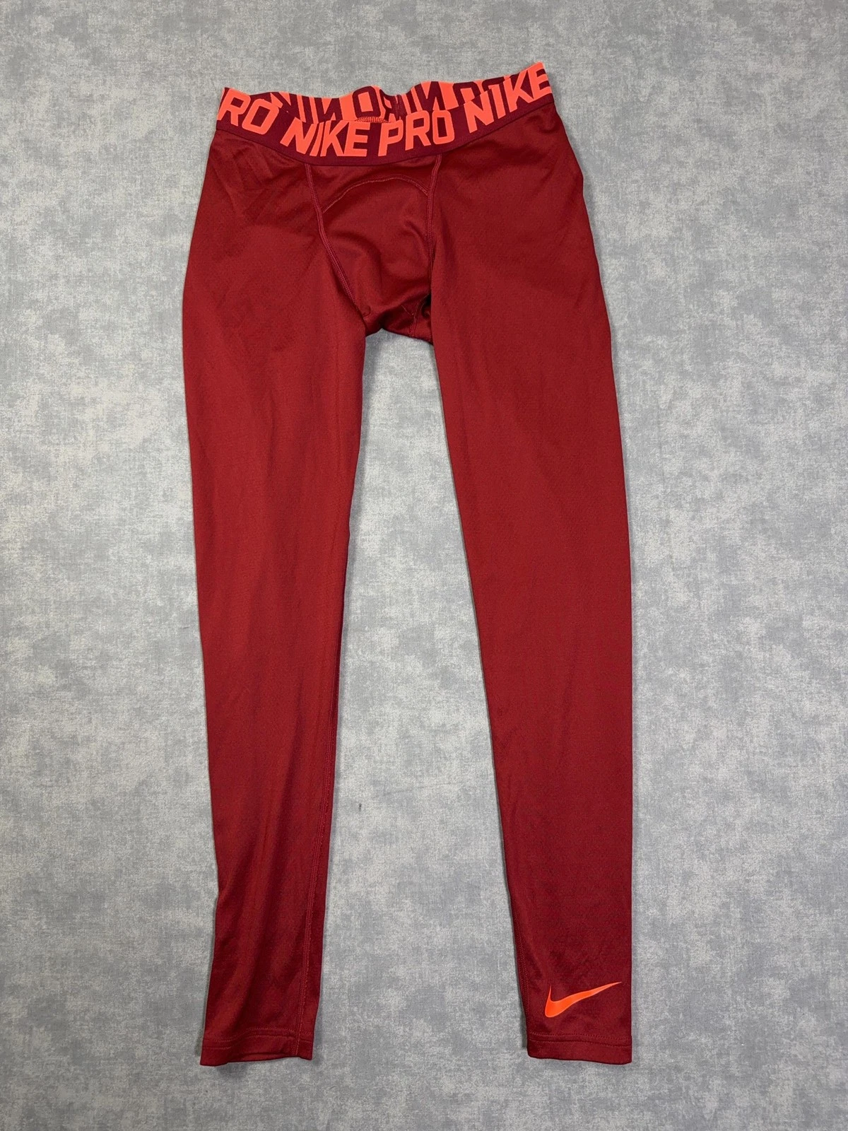 Nike Pro Dri-FIT Pants Mens Medium Red Compression Leggings Base Layer Running