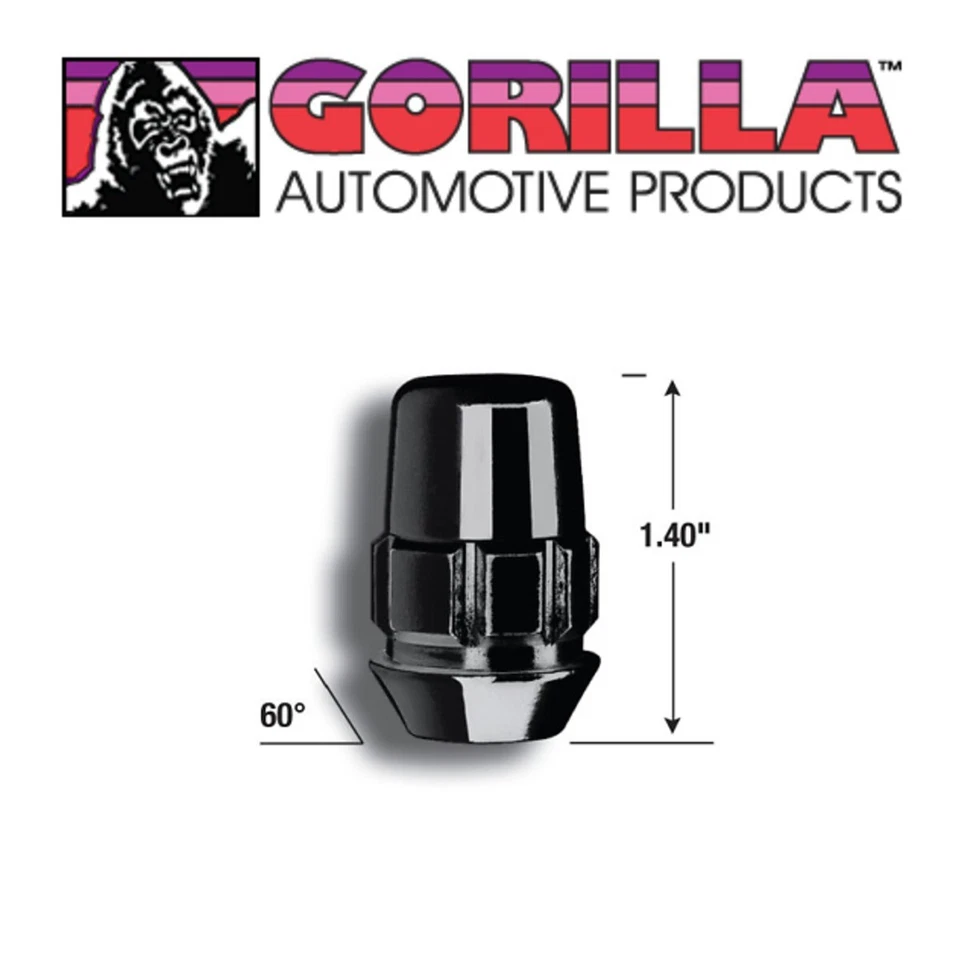 Cerraduras de rueda Gorilla negras 12 mm x 1,25 rosca abultamiento bellota 12 x 1,25 tuerca 71621NBC Foto 4 de 4