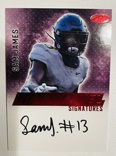 2023 Sage Sam James Next Level Signatures Red Auto #NLS-SJ W. Virginia, LA Rams