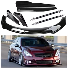 For Infiniti G37 Front Bumper Lip Splitter Spoiler Body Kit Side Skirt Glossy