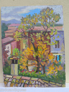 Quadro Antico Del 900 Paesaggio Autunnale Di Campagna Con Alberi Autunno Veduta Ebay