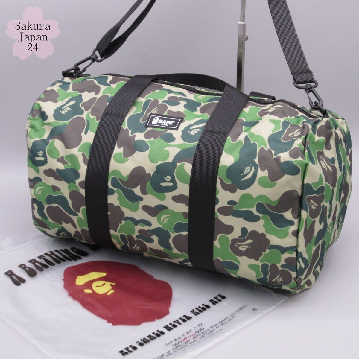 BAPE A Bathing Ape Camo Green Duffle Bag 2020 SPR Shoulder BAPE A Bathing Ape Camo Green Duffle Bag 2020 SPR Shoulder