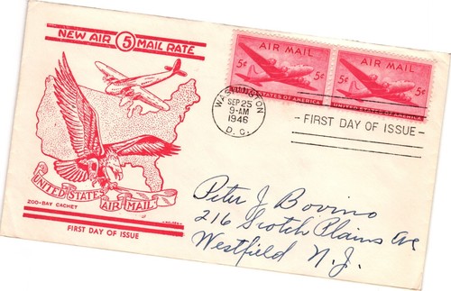 #C32 Zoo-Bay NIM 1946 Washington DC DC-4 Skymaster Flugzeug SEHR SELTENES ABSIEGEL