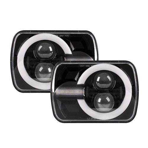 2 Stück 5x7" 7x6" Zoll LED Scheinwerfer Fern-/Abblendlicht DRL für Jeep Cherokee XJ Wrangler YJ - Bild 2 von 8