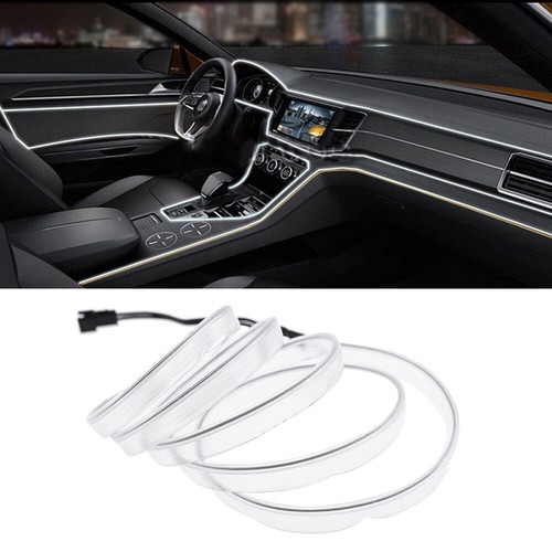 Car Interior Atmosphere Wire Strip Light White LED Decor Lamp Auto Accessories - Foto 10 di 14