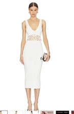 Michael Costello x REVOLVE Evelyn Ivory Crochet Cutout Midi Party Dress size XS