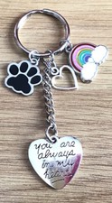 Pet Memorial Loss Keyring Rainbow Bridge You Are Always In My Heart Friend Gift 