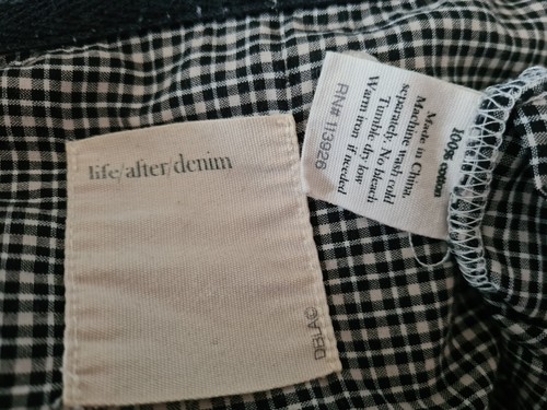 Mens size XL LIFE AFTER DENIM 100% cotton black beige check casual shirt FC075 - Picture 3 of 16