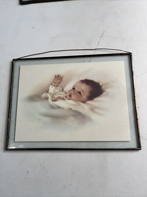 Awakening Bessie Pease Gutmann Print Matted Litho 8x6  In Sealed Vintage Frame.
