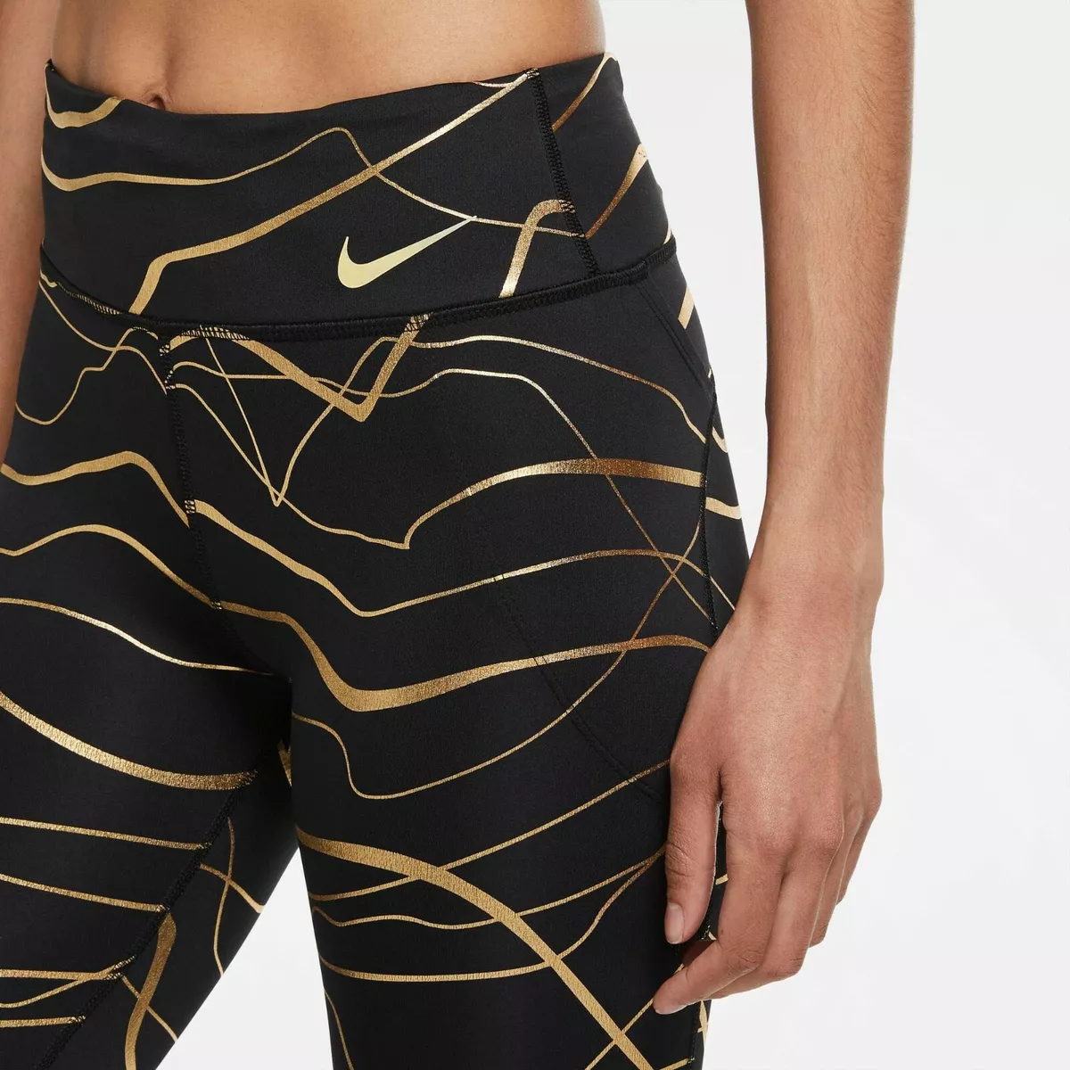 Nike Women Icon Clash Metallic Print Fast Training Tights CU3333