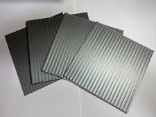 HO Scale Textured Corrugated Metal Roof for Trains - Four 6"x6" Plastic Sheets