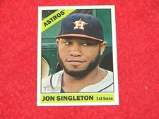JON SINGLETON ASTROS 2015 TOPPS HERITAGE BLUE BACK PARALLEL #312 (B-3158)