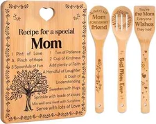 Gifts for Mom - "Recipe for a Special Mom" Mom Birthday Gifts Cutting Board S...
