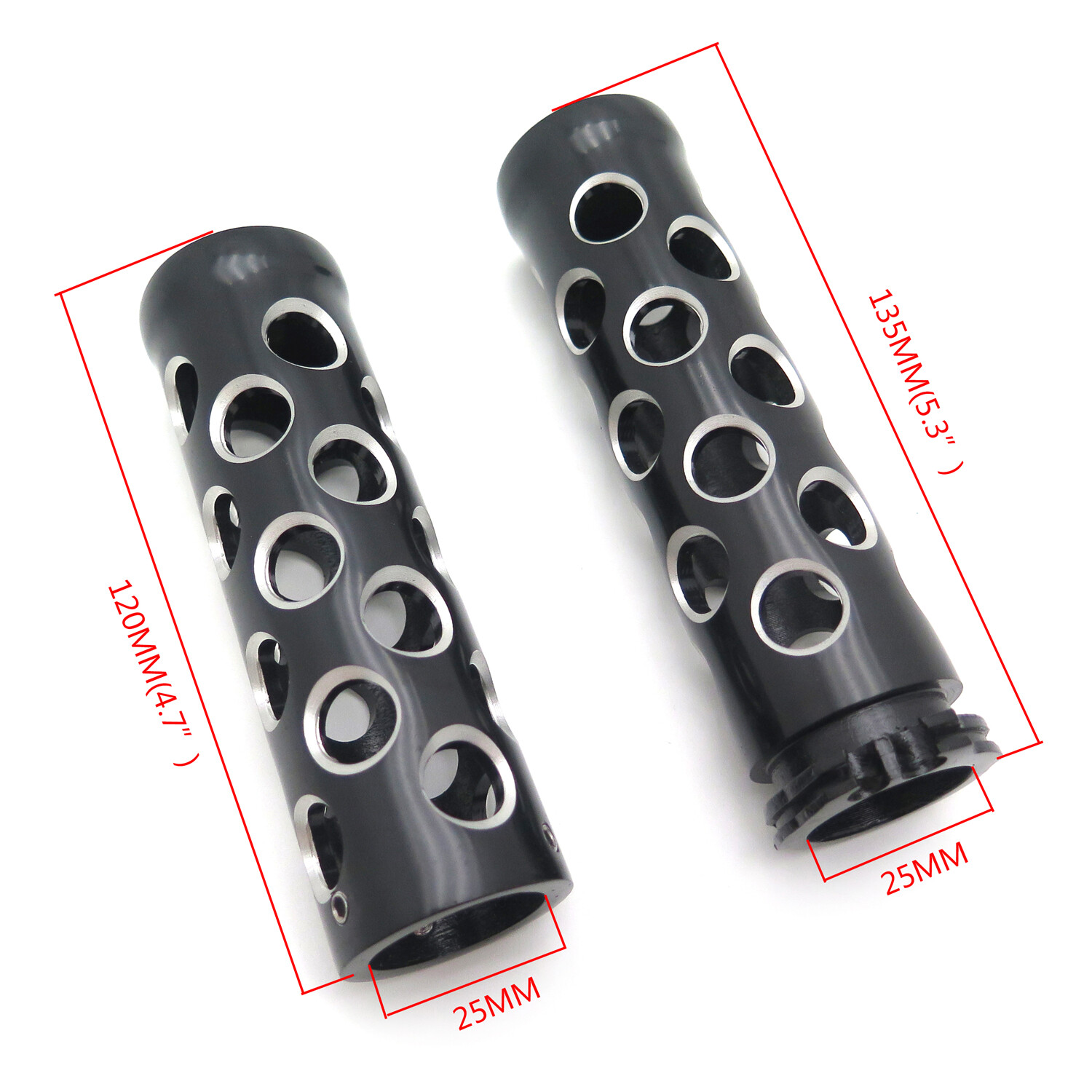 Black Hand Grips Motorcycles w/ 1" handlebars For Harley Road King Street Glid