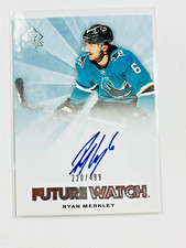 21-22 SP Authentic Retro Future Watch Autograph #RFWARM Ryan Merkley /499 Sharks