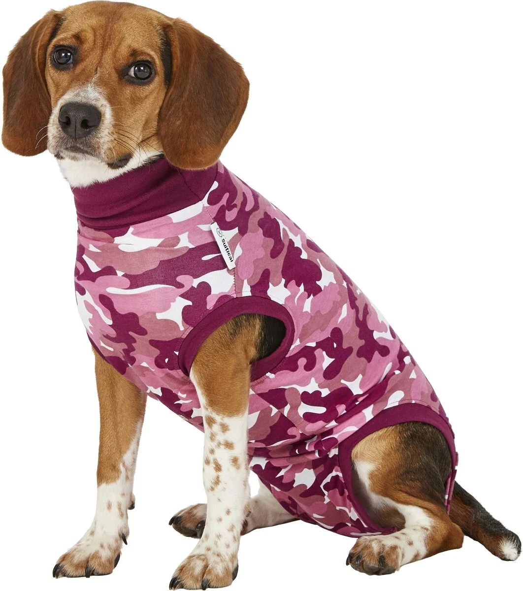 Suitical Recovery Suit for Dogs Rear Fastening Stretch Pink