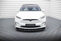 Front Ansatz V.2 FüR Tesla Model X Mk1 Facelift Schwarz Spoilerlippe Schwert