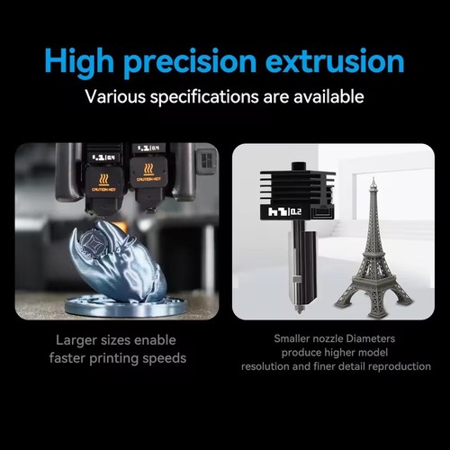 Hotend kits For Bambu Lab H2D/A1/A1 mini Hot End 0.2/0.4/0.6/0.8mm Nozzle AAU - Afbeelding 6 van 19