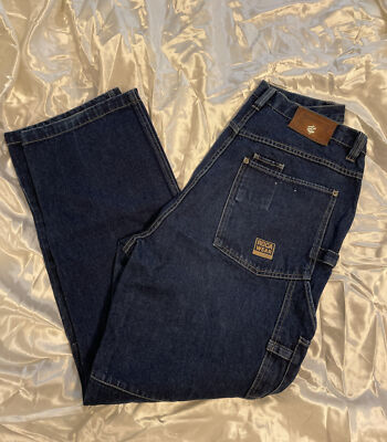 VINTAGE Rocawear Carpenter Jeans Logo Patch Baggy Fit Denim 38x34  