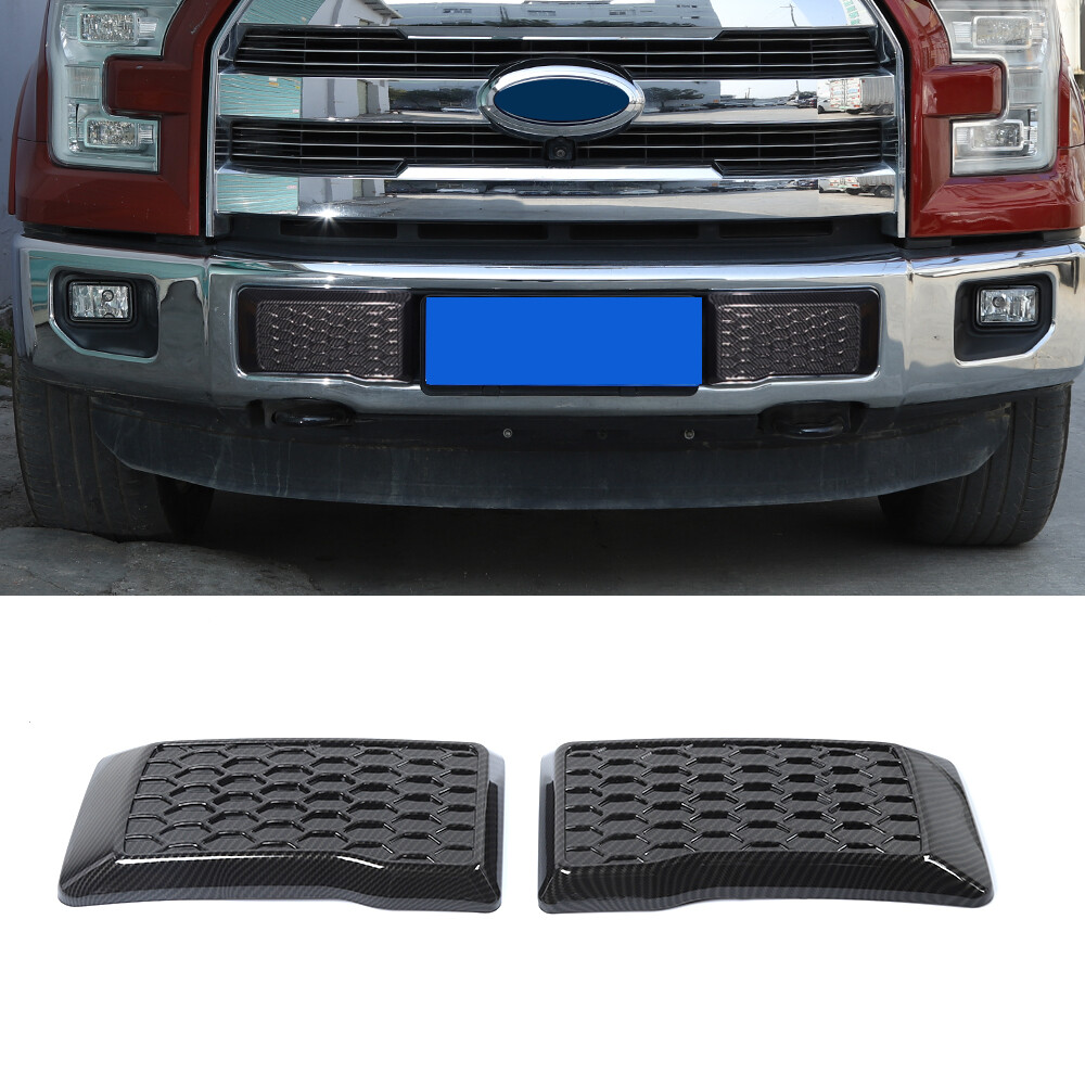 Carbon Fiber Front Bumper Corner Cover Trim Accessories For Ford F-150 2015-2020