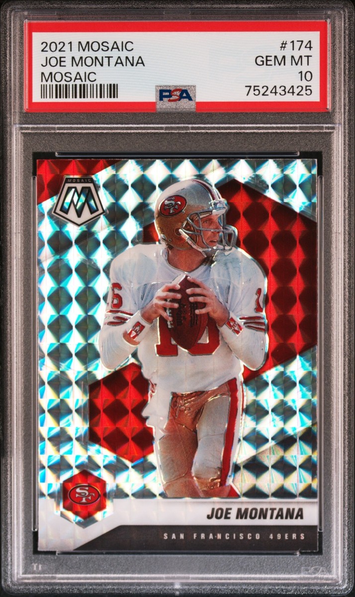 Joe Montana 2021 Panini Mosaic Silver Prizm Football Card #174