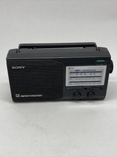 Vtg Sony ICF-34 TV Sound AM/FM/Weather Portable Radio Electric or Battery Tested