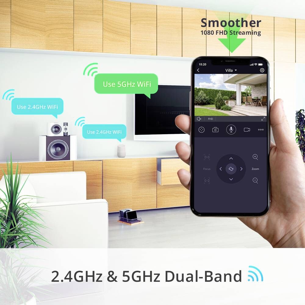Foscam SD4 Telecamera Sorveglianza WiFi 4MP, Zoom Ottico 4x, PTZ 360°, Visione Notturna 50m, Rilevamento Umani, IP66, Dual Band - 5