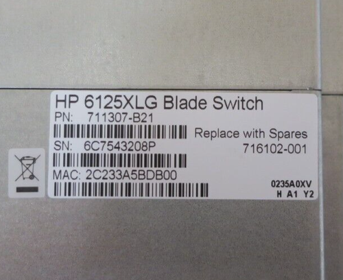 HP 6125XLG Blade Switch 4x 40Gb QSFP+ + 8x 10Gb SFP+ Port 716102-001 711307-B21 - Picture 4 of 4