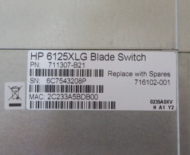 HP 6125XLG Blade Switch 4x 40Gb QSFP+ + 8x 10Gb SFP+ Port 716102-001 711307-B21 - Image 4 of 4