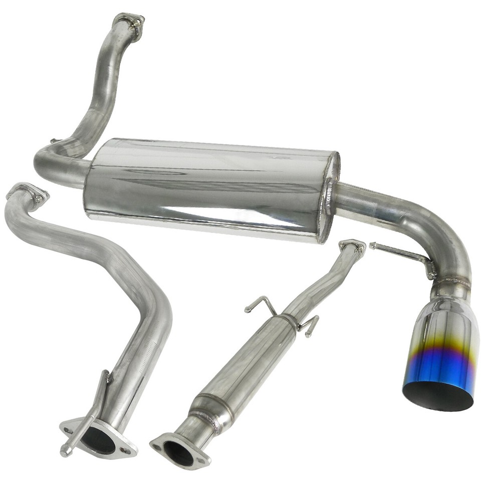 Catback Exhaust System For 1990-1993 Honda Accord - 4" Burnt Titanium Tip, Stainless Steel