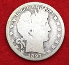 1897 Barber U.S. Half Dollar Coin Philadelphia mint 90% silver