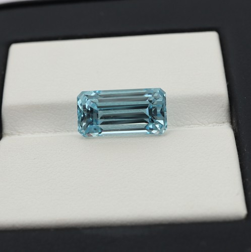 4.36 Cts 12.4x6.4x7 MM Unheated Natural AAA Blue Aquamarine Faceted Gemstone - 第 1/9 張圖片