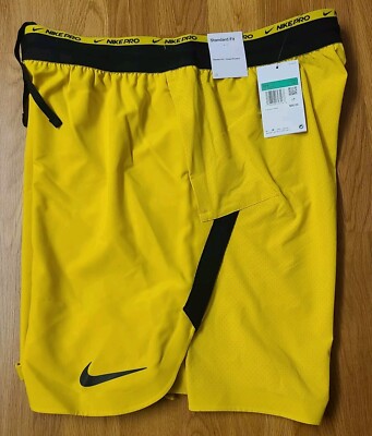 $80 Nike Pro Men's Size XL Dri-FIT Flex Rep 9'' Training Shorts Yellow DD1700-709