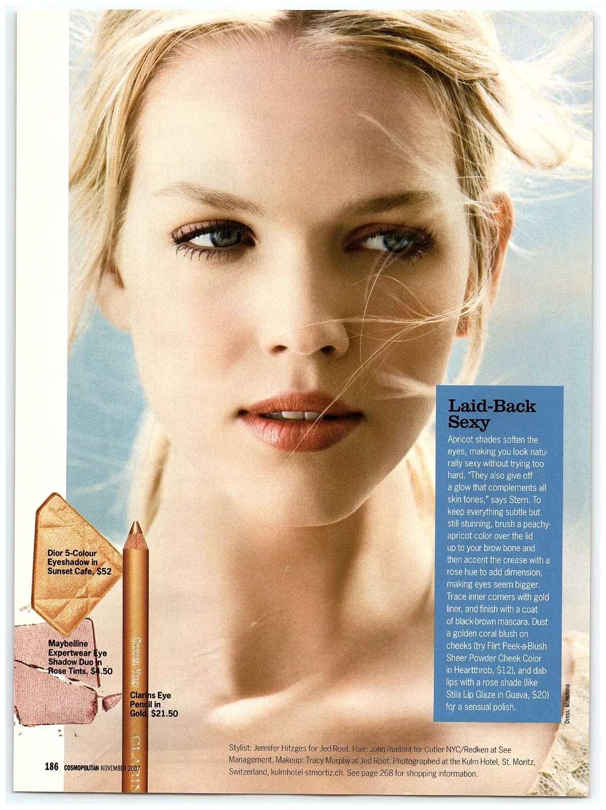 Dos couché sexy style maquillage Dior Clarins Maybelline mignon magazine photo CLIPPING