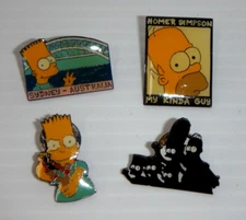 Vintage 1995 The Simpsons Badges Pins Lot - Pinpals Badges    (d)