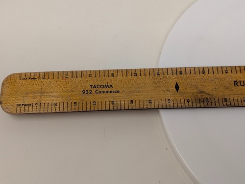 VTG Typographers Ruler Wooden 18" Linotypers Rush G Faler Advertising Tacoma - Picture 5 of 7