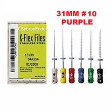 Kerr Sybron Endo Dental 31mm Stainless Steel K-FLEX file 6-file per box all size
