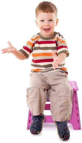 New Acko 11" Folding Step Stool Pink w/pokadots lightweight, holds up to 300 lbs - Picture 11 of 11