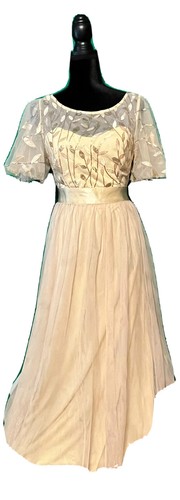 Plus Size Women's Embroidery Evening Dresses with Short Sleeve. Excellent Shape